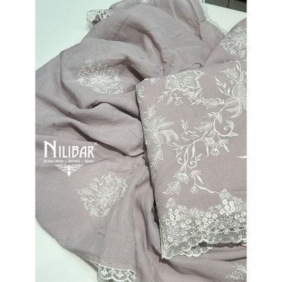 Lilac Mul Cotton Unstitched Suit
