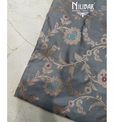 Grey Banarasi Silk Saree