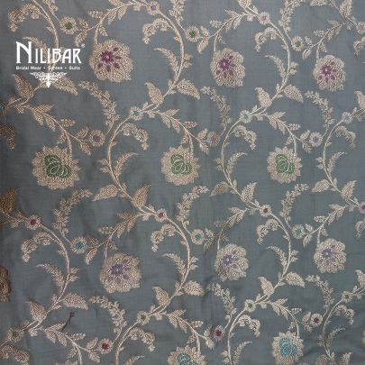 Grey Banarasi Silk Saree