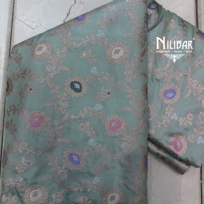 Mint Green Banarasi Silk Saree