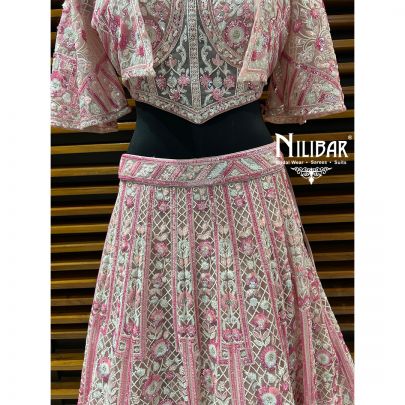 Pink Net Lehenga