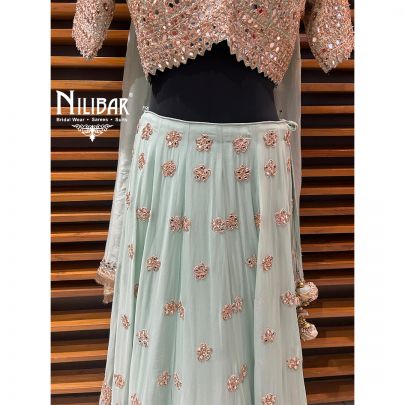 Sea Green Net Lehenga