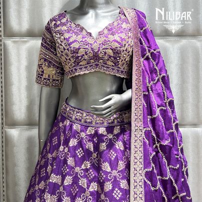 Purple Silk Lehenga