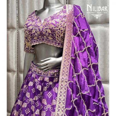 Purple Silk Lehenga