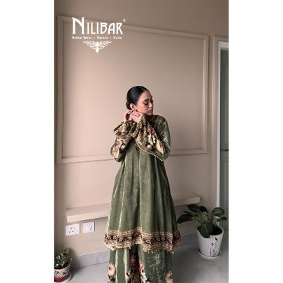 Ishita Sandhu in Our Green Velvet Embroidered Palazzo Set