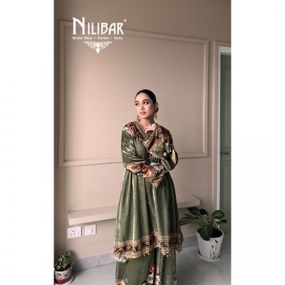 Ishita Sandhu in Our Green Velvet Embroidered Palazzo Set