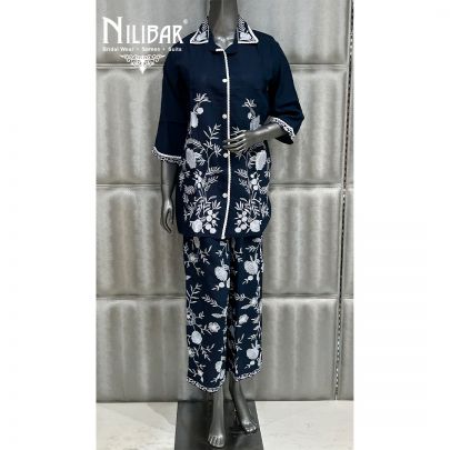 Midnight Blue Cotton Co-ord Set