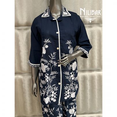 Midnight Blue Cotton Co-ord Set