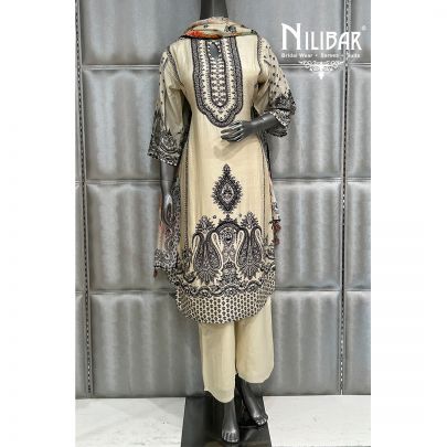 Cream Cotton Kurta with Pants