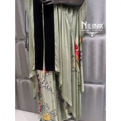 Pista Green Crepe Kaftan Dress