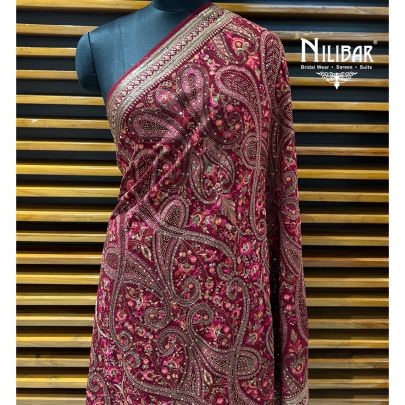 Mehroon Georgette Dupatta