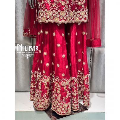 Red Silk Garara Suit