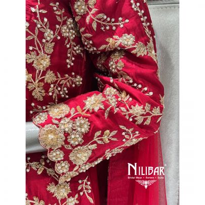 Red Silk Garara Suit