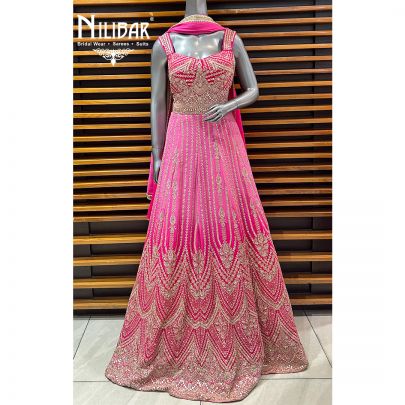 Pink Georgette Anarkali Suit