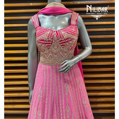 Pink Georgette Anarkali Suit