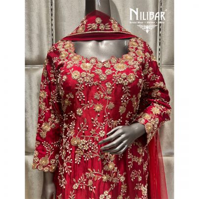 Red Silk Garara Suit