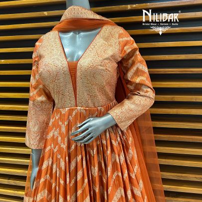 Orange Silk Anarkali Suit
