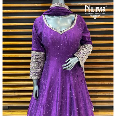 Purple Silk Anarkali Suit