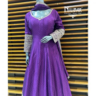 Purple Silk Anarkali Suit