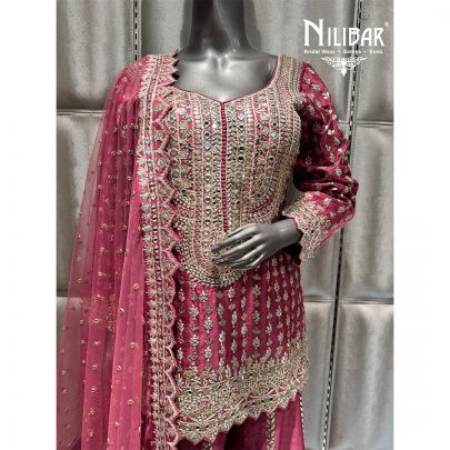 Pink Silk Palazzo Suit