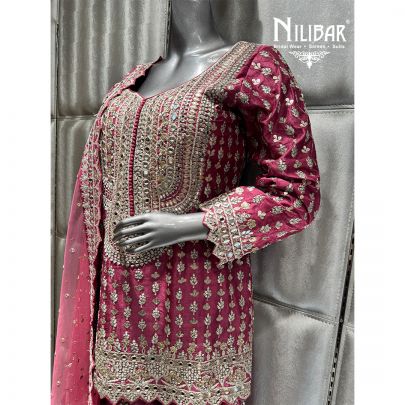 Pink Silk Palazzo Suit