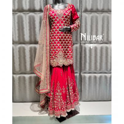 Hot Pink Georgette Garara Suit