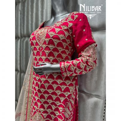 Hot Pink Georgette Garara Suit