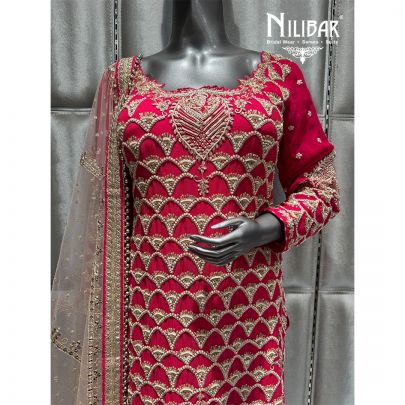 Hot Pink Georgette Garara Suit