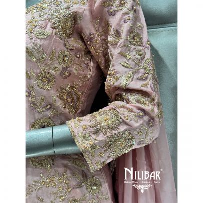 Baby Pink Silk Palazzo Suit