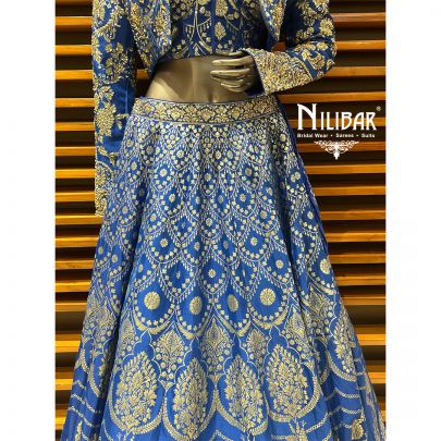 Blue Organza Lehenga