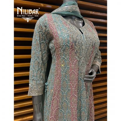 Light Blue Georgette Straight Anarkali