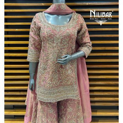 Rose Pink Lamé Silk Flared Palazzo