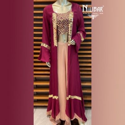 Burgundy and Beige Jacket Style Suit