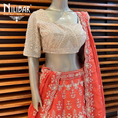Orange Silk Lehenga