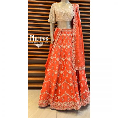 Orange Silk Lehenga