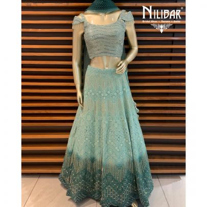 Soft Green Georgette Lehenga