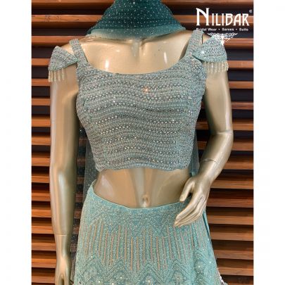 Soft Green Georgette Lehenga