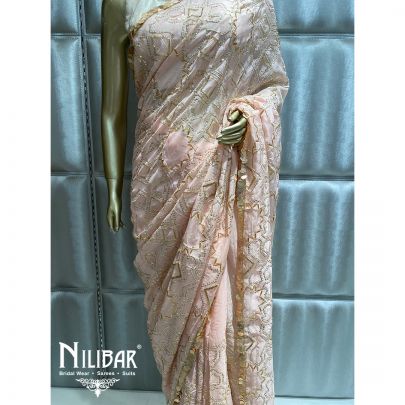 Powder Pink Organza Saree