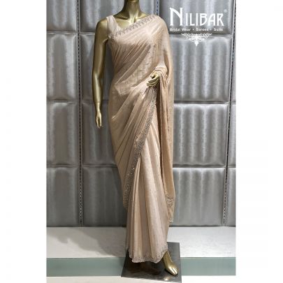 Bisque Cream Georgette Saree