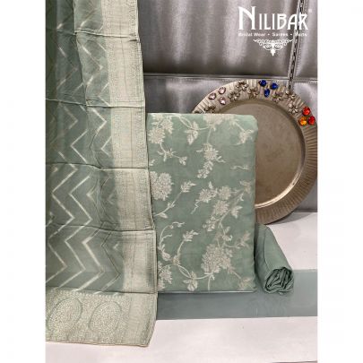 Sage Green Georgette Unstitched Suit