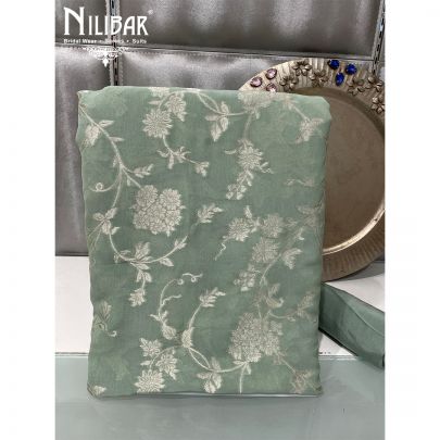 Sage Green Georgette Unstitched Suit