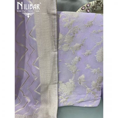 Lavender Georgette Unstitched Suit