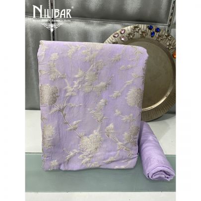 Lavender Georgette Unstitched Suit