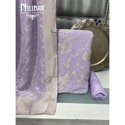 Lavender Georgette Unstitched Suit