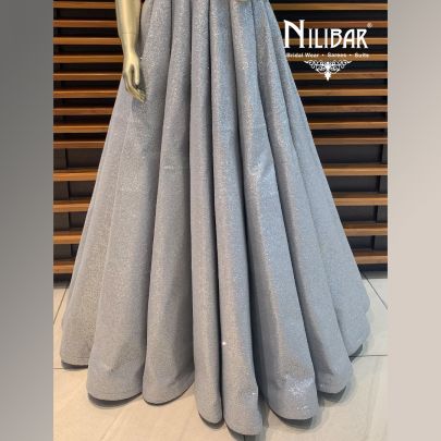 Pastel Grey Net Gown