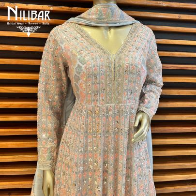 Ice Blue Georgette Anarkali Suit