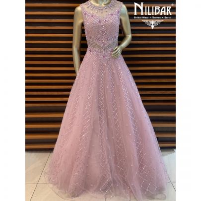 Powder Peach Net Gown