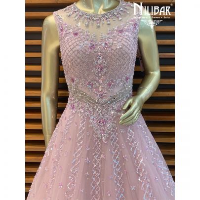Powder Peach Net Gown