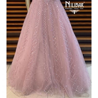 Powder Peach Net Gown