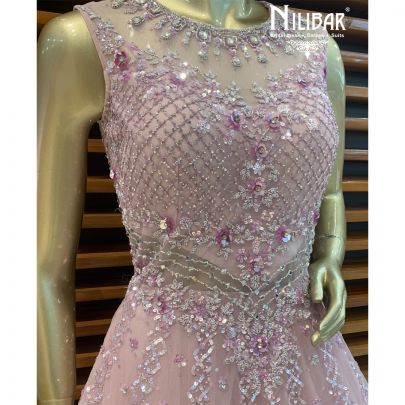 Powder Peach Net Gown